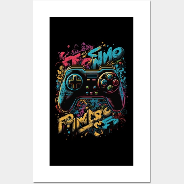 Hip Hop Graffiti Game Controller Sign Design for Boys Kids Wall Art by Kertz TheLegend